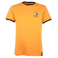 Hull City Kids Amber & Black Ringer T-Shirt - Official Embroidered Crest