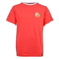 Kids Manchester Reds Football T-Shirt - Red & White Organic Cotton