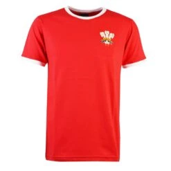 Wales Rugby Red & White Ringer T-Shirt - Premium Organic Cotton