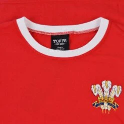 Wales Rugby Red & White Ringer T-Shirt - Premium Organic Cotton -Blakely Clothing Store t0088 1