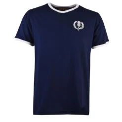 Scotland Rugby Navy Ringer T-Shirt - Premium Organic Cotton Tee
