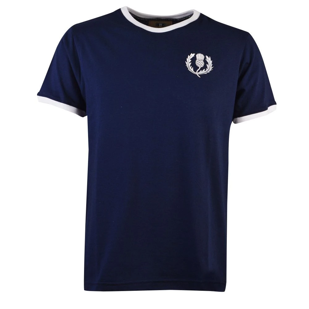 Scotland Rugby Navy Ringer T-Shirt - Premium Organic Cotton Tee 1 Scotland Rugby Navy Ringer T-Shirt - Premium Organic Cotton Tee