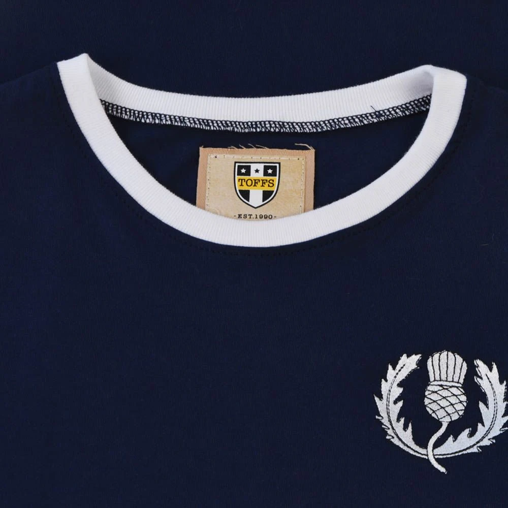 Scotland Rugby Navy Ringer T-Shirt - Premium Organic Cotton Tee 2 Scotland Rugby Navy Ringer T-Shirt - Premium Organic Cotton Tee - Image 2