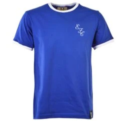 Everton Royal & White Ringer T-Shirt with Embroidered Badge