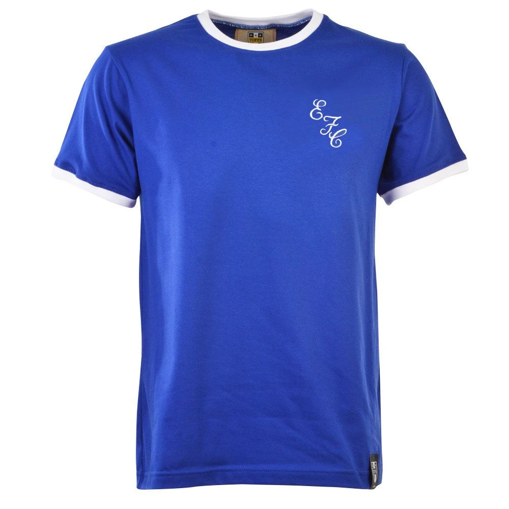 Everton Royal & White Ringer T-Shirt with Embroidered Badge 1 Everton Royal & White Ringer T-Shirt with Embroidered Badge
