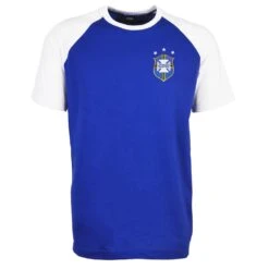 Kids Brazil Away Raglan Sleeve Football T-Shirt - 100% Organic Cotton