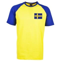 Sweden Kids Raglan Sleeve Football T-Shirt - 100% Organic Cotton