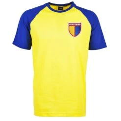 Kids Colombia Football Raglan T-Shirt in Yellow & Royal Blue