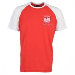Poland National Team Raglan Sleeve T-Shirt - Red & White