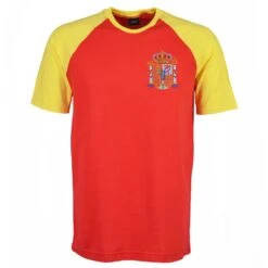 Spain Kids Football Raglan T-Shirt - 100% Organic Cotton