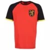 Belgium Kids Football T-Shirt - Organic Cotton Raglan Retro Style