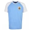 Uruguay Sky Blue & White Raglan Sleeve T-Shirt - Premium Organic Cotton