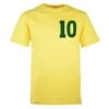 Brazil Football No 10 Yellow T-Shirt - Organic Cotton Pele Inspired Tee