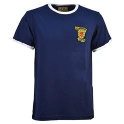 Scotland 1990 Retro Football T-Shirt - Navy Organic Cotton Tee