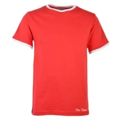 Toffs Retro Red & White Organic Cotton Crew Neck T-Shirt