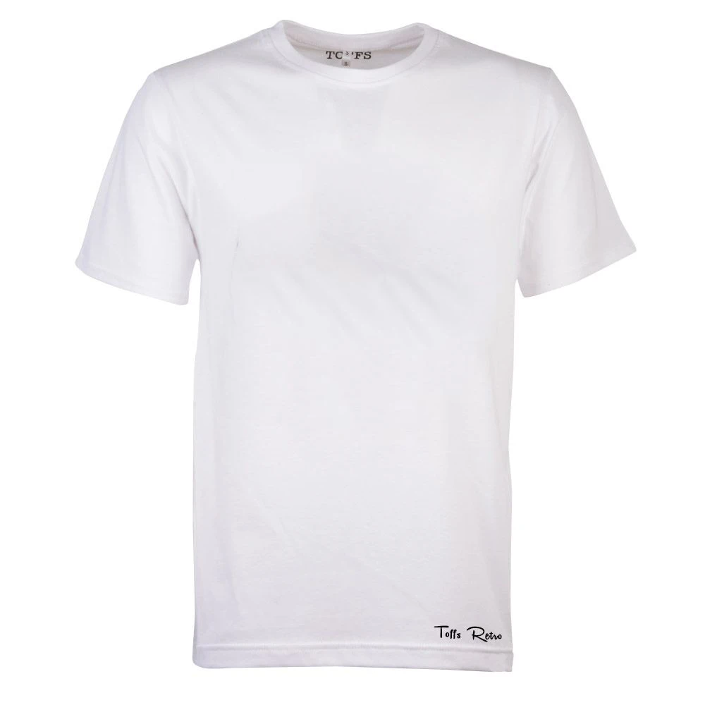 Toffs Retro White Tee Shirt - 100% Organic Cotton 1 Toffs Retro White Tee Shirt - 100% Organic Cotton