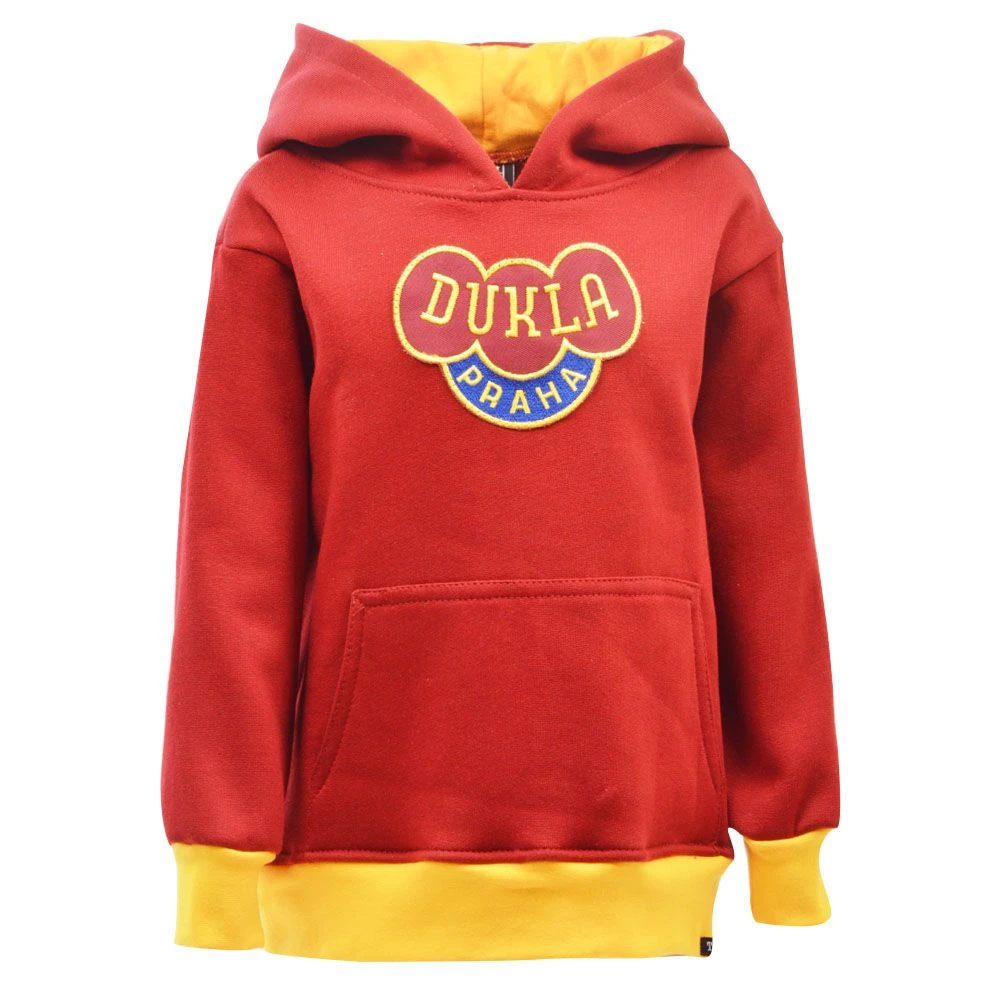 Dukla Prague Kids Hoodie - Maroon/Amber Football Hooded Top 1 Dukla Prague Kids Hoodie - Maroon/Amber Football Hooded Top