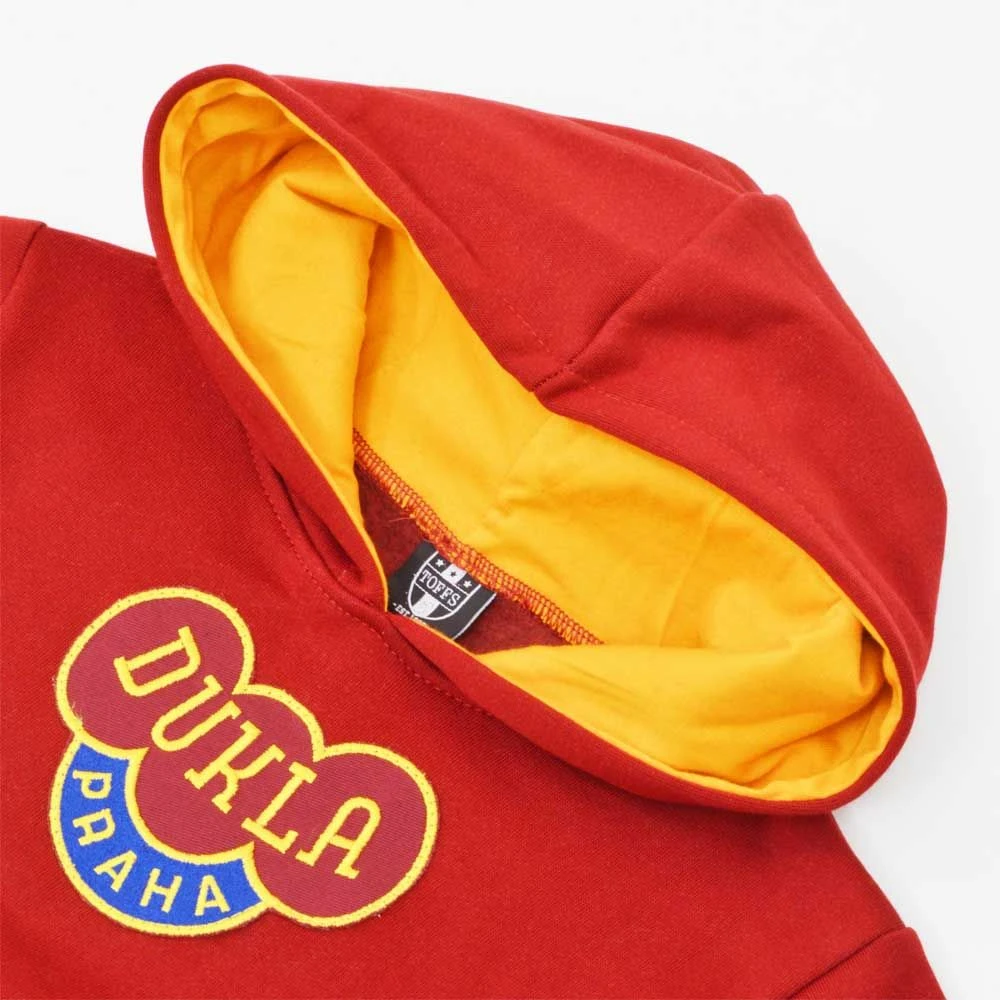 Dukla Prague Kids Hoodie - Maroon/Amber Football Hooded Top 3 Dukla Prague Kids Hoodie - Maroon/Amber Football Hooded Top - Image 3