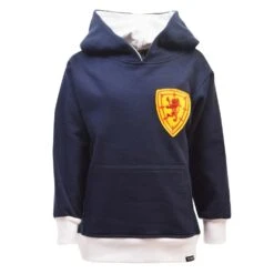 Kids Scotland Football Hoodie - Navy & White Supporters Sweatshirt