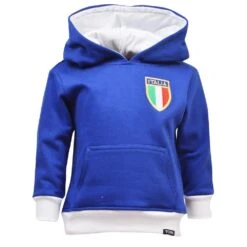 Kids Italy Rugby Hoodie - Premium Royal Blue Pullover with Pockets