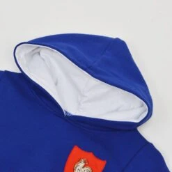 Kids France Rugby Hoodie - Royal Blue & White Sports Sweatshirt -Blakely Clothing Store th0026 2