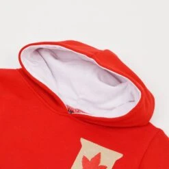 Kids Canada Red and White Embroidered Rugby Hoodie -Blakely Clothing Store th0028 2