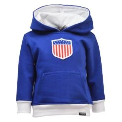 Kids USA Royal Blue Rugby Hoodie with Embroidered Badge