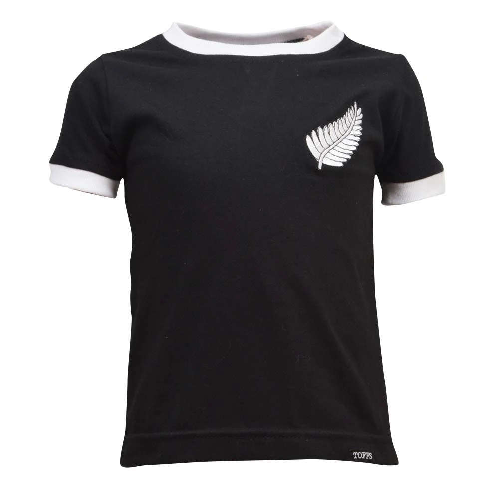 Kids New Zealand Organic Cotton Ringer T-Shirt - Black/White 1 Kids New Zealand Organic Cotton Ringer T-Shirt - Black/White