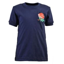 Kids England Navy Rugby T-Shirt - 100% Organic Cotton