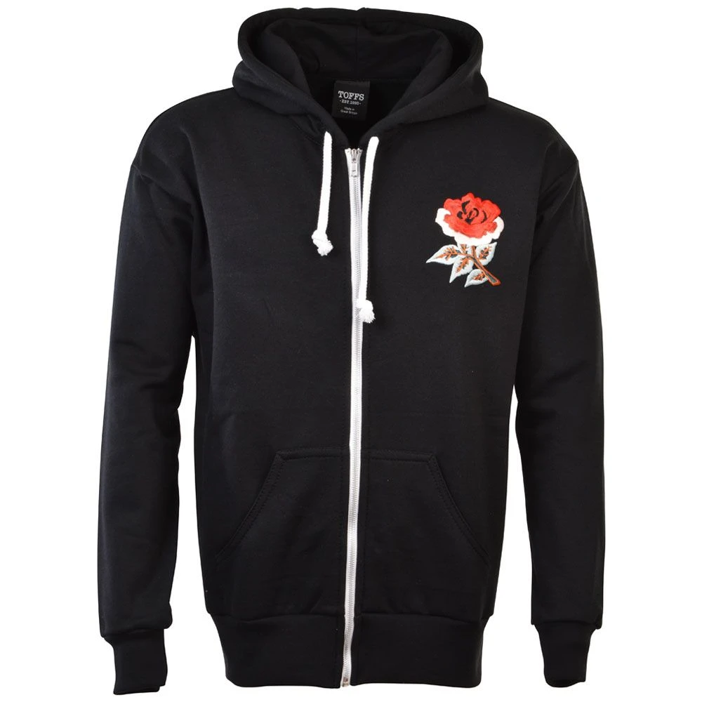 England 1910 Vintage Rugby Zipped Hoodie - Black 1 England 1910 Vintage Rugby Zipped Hoodie - Black