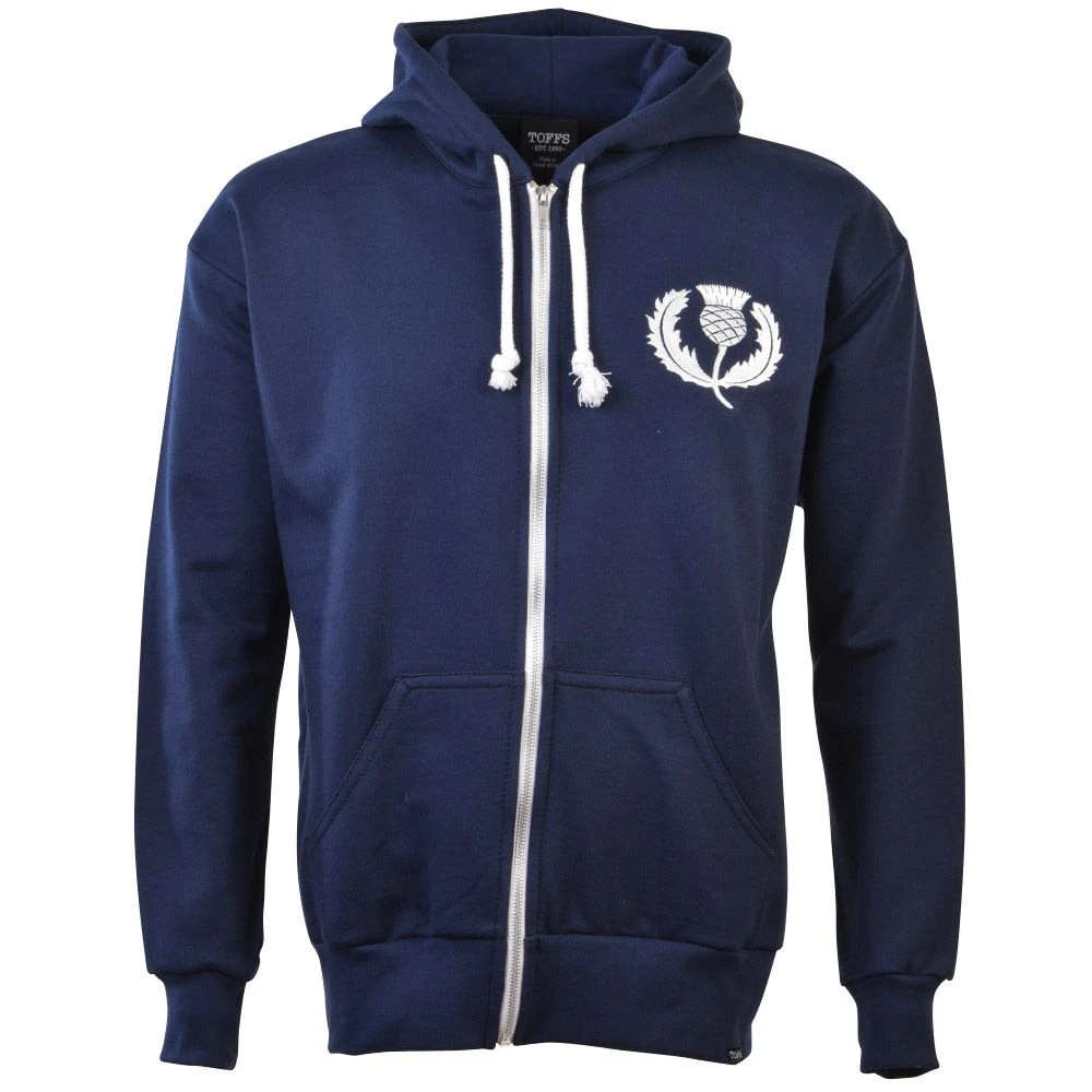 Scotland 1925 Vintage Rugby Zipped Hoodie - Navy Blue 1 Scotland 1925 Vintage Rugby Zipped Hoodie - Navy Blue