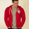 British & Irish Lions 1970s Vintage Rugby Zipped Hoodie - Red -Blakely Clothing Store zh0019