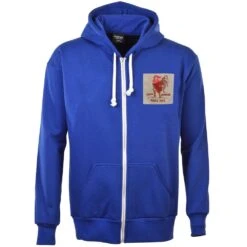 France Rooster 1924 Vintage Zipped Hoodie - Royal Blue Retro Rugby
