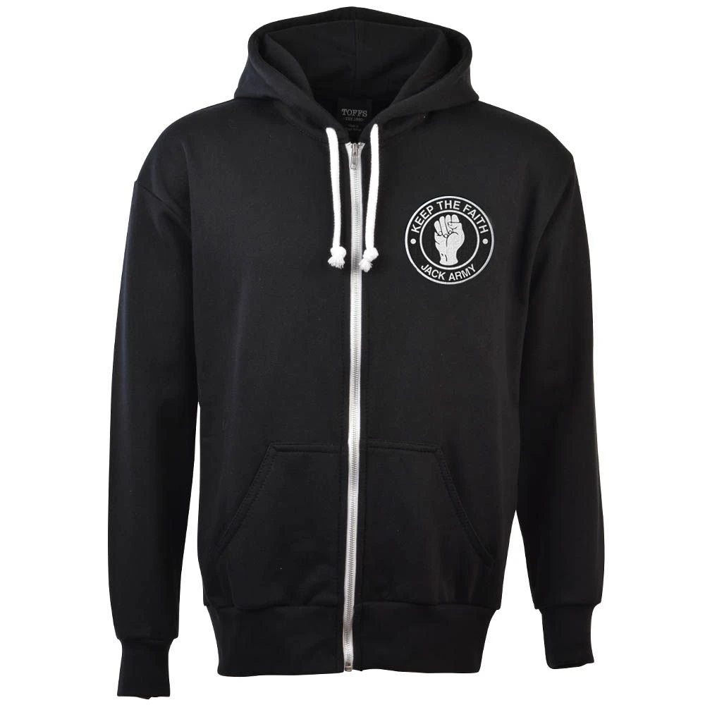 Swansea City AFC Jack Army 1981-84 Retro Zipped Hoodie - Black 1 Swansea City AFC Jack Army 1981-84 Retro Zipped Hoodie - Black