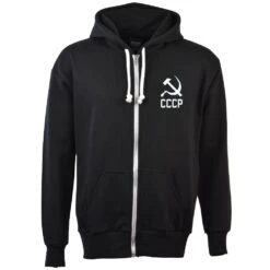 Soviet Union (CCCP) Zipped Hoodie - Black Premium Embroidered Cotton