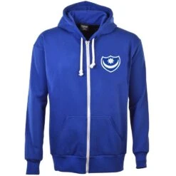 Portsmouth FC Royal Zipped Hoodie - Vintage Retro Crest Edition -Blakely Clothing Store zh0058