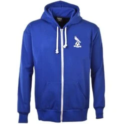 Oldham Athletic FC Retro Crest Zipped Hoodie - Royal
