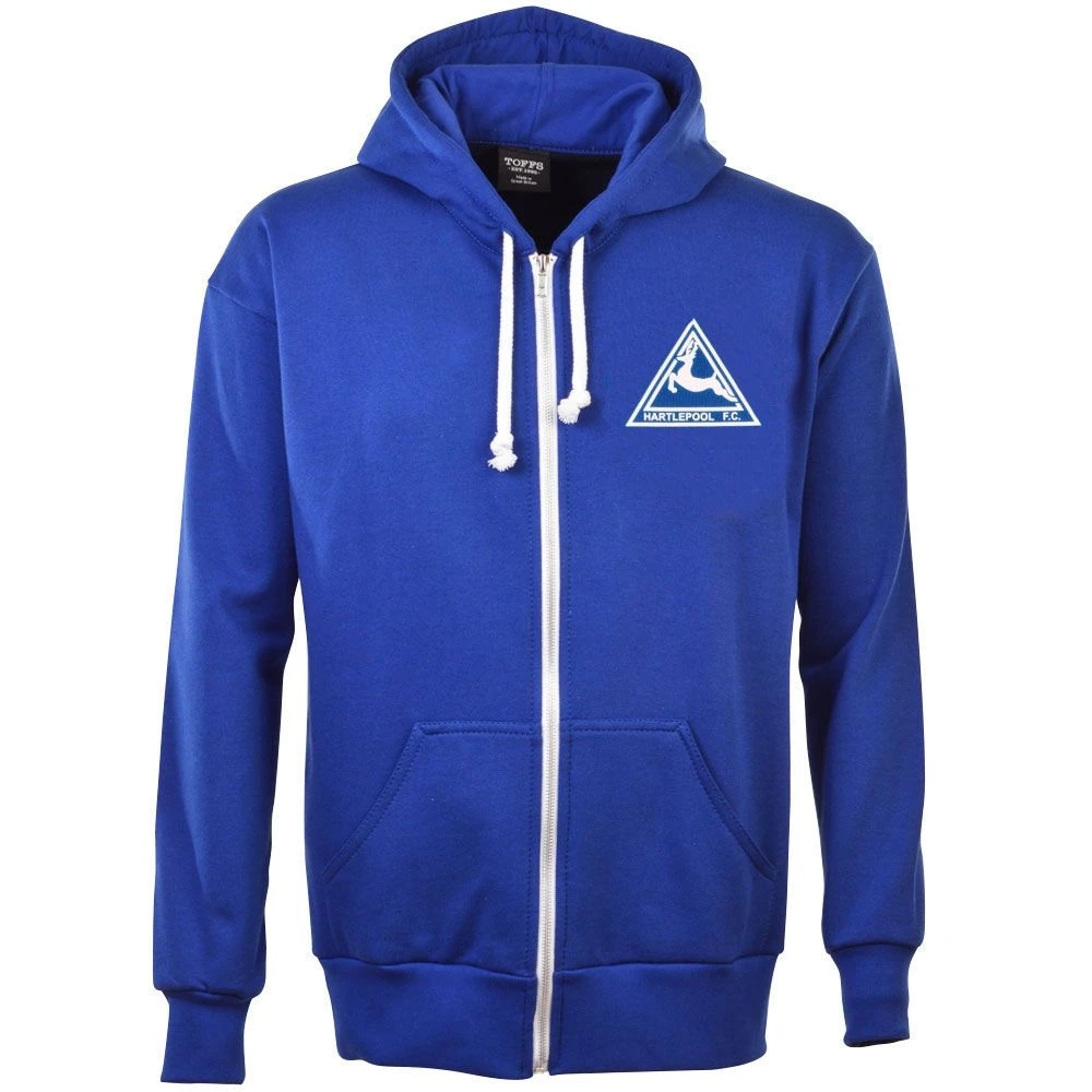 Hartlepool FC Retro 1977-78 Zipped Hoodie - Royal Blue 1 Hartlepool FC Retro 1977-78 Zipped Hoodie - Royal Blue