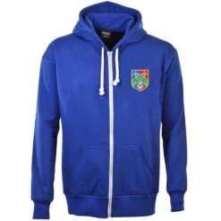 Queen's Park Rangers FC Retro Zipped Hoodie - Royal Blue