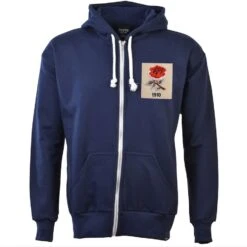 England Rose 1910 Vintage Zipped Hoodie - Navy Heritage Edition